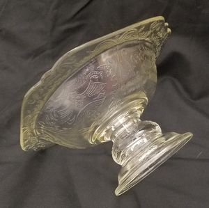 Federal Glass Madrid Pattern Clear Glass Pedestal Bowl